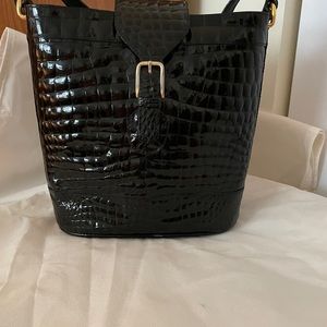 Raphael black crocodile bucket bag. Purchased in Malaga Spain